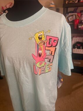 SpongeBob SquarePants Light Blue 'BFF Vibes' Graphic Tee - SpongeBob & Patrick